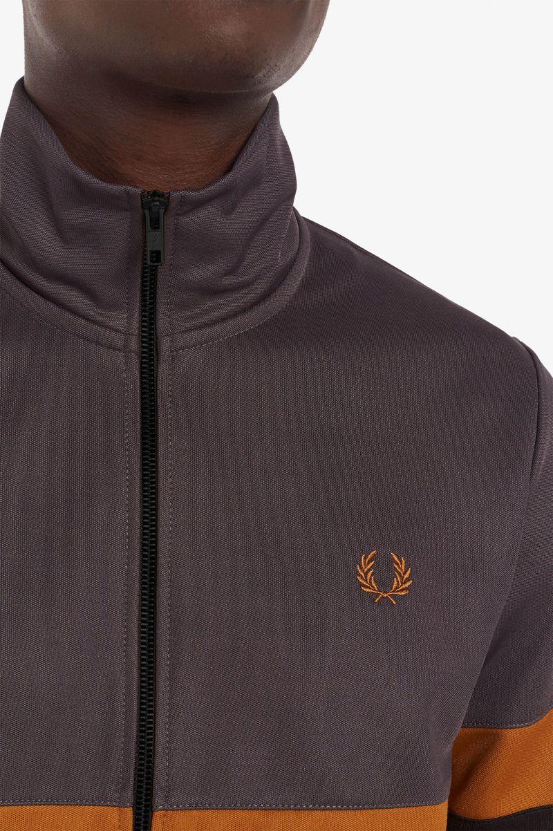 Black Fred Perry Panelled Track Men's Jackets | PH 1227AHKP